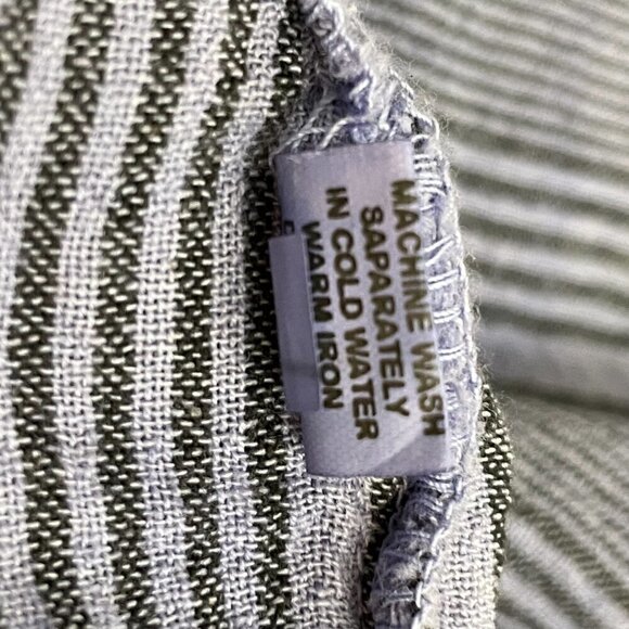 Fair Trade Boho Striped Cotton Cropped Wrap Top with Tie Waist Purple Striped - Picture 13 of 14